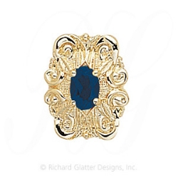 GS342 S - 14 Karat Gold Sapphire Slide 